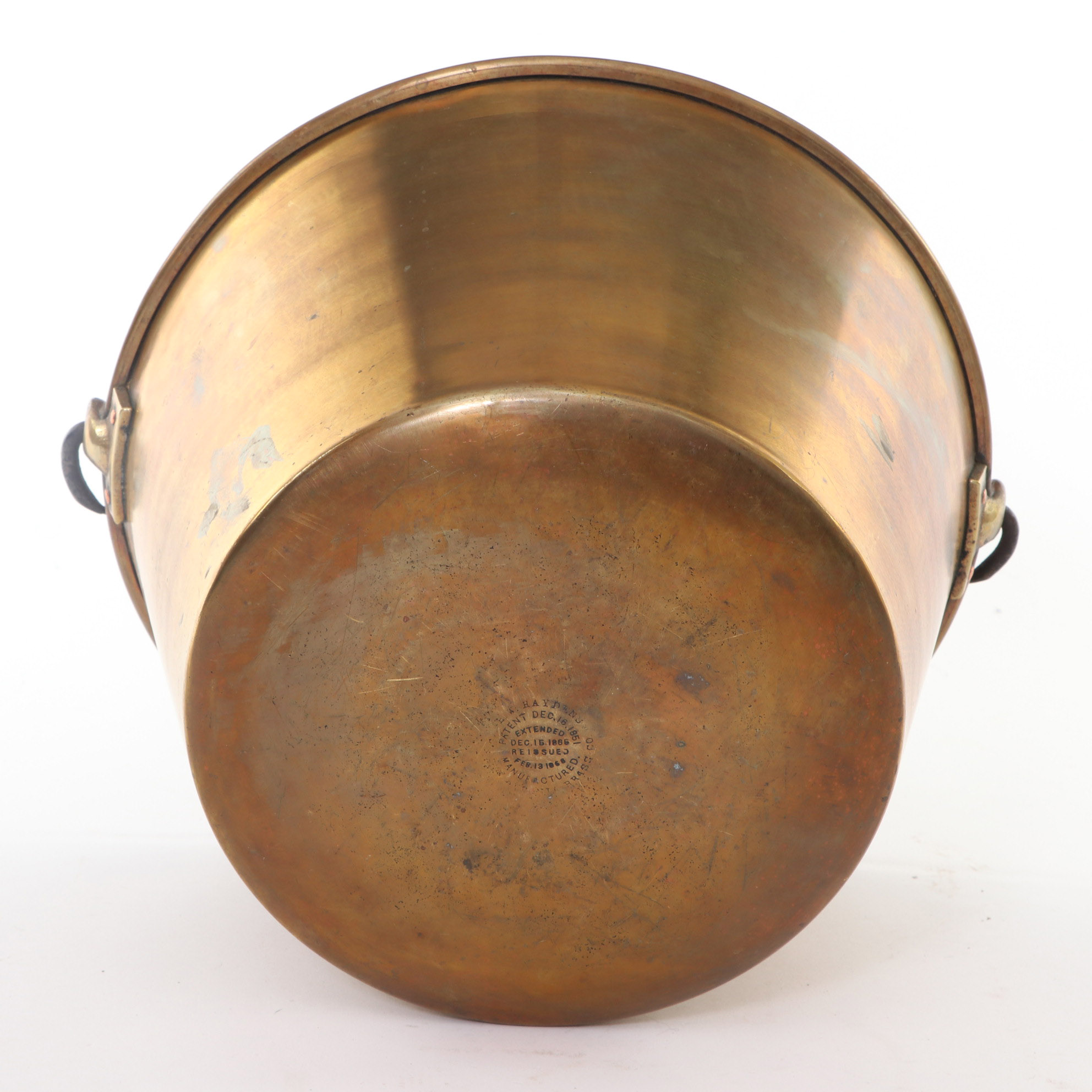 Pair of Hiram W. Hayden Brass Fireplace Buckets by Ansonia, Late 19th