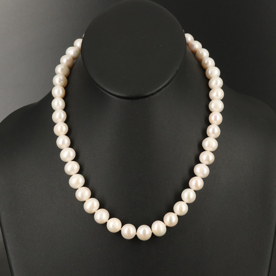 Semi-Baroque Pearl Necklace with 14K Clasp
