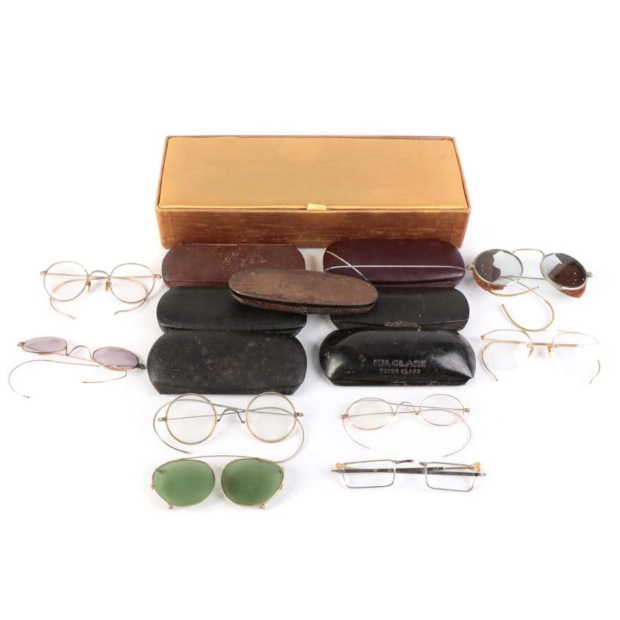 Vintage American Optical Co. Wellsworth Eye Protectors, Gold Filled Eyeglasses