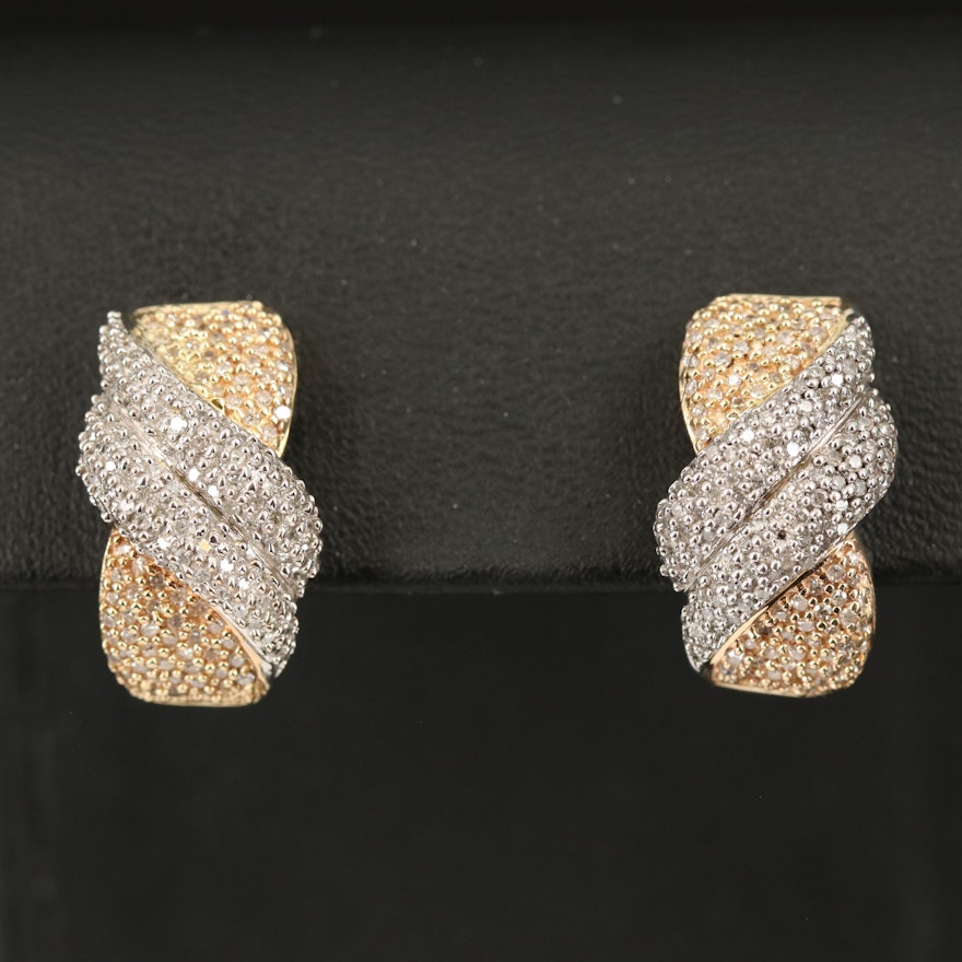 14K 1.48 CTW Diamond Twist Earrings