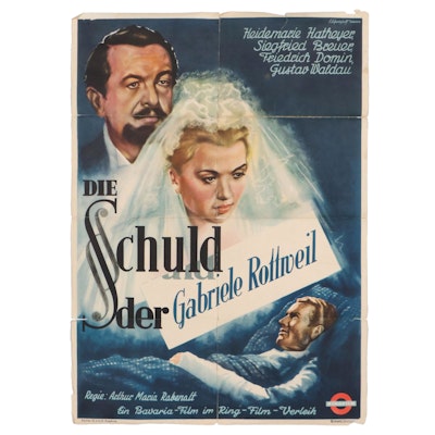 "Die Schuld der Gabriele Rottweil" Offset Lithograph A1 Poster, Mid-20th Century