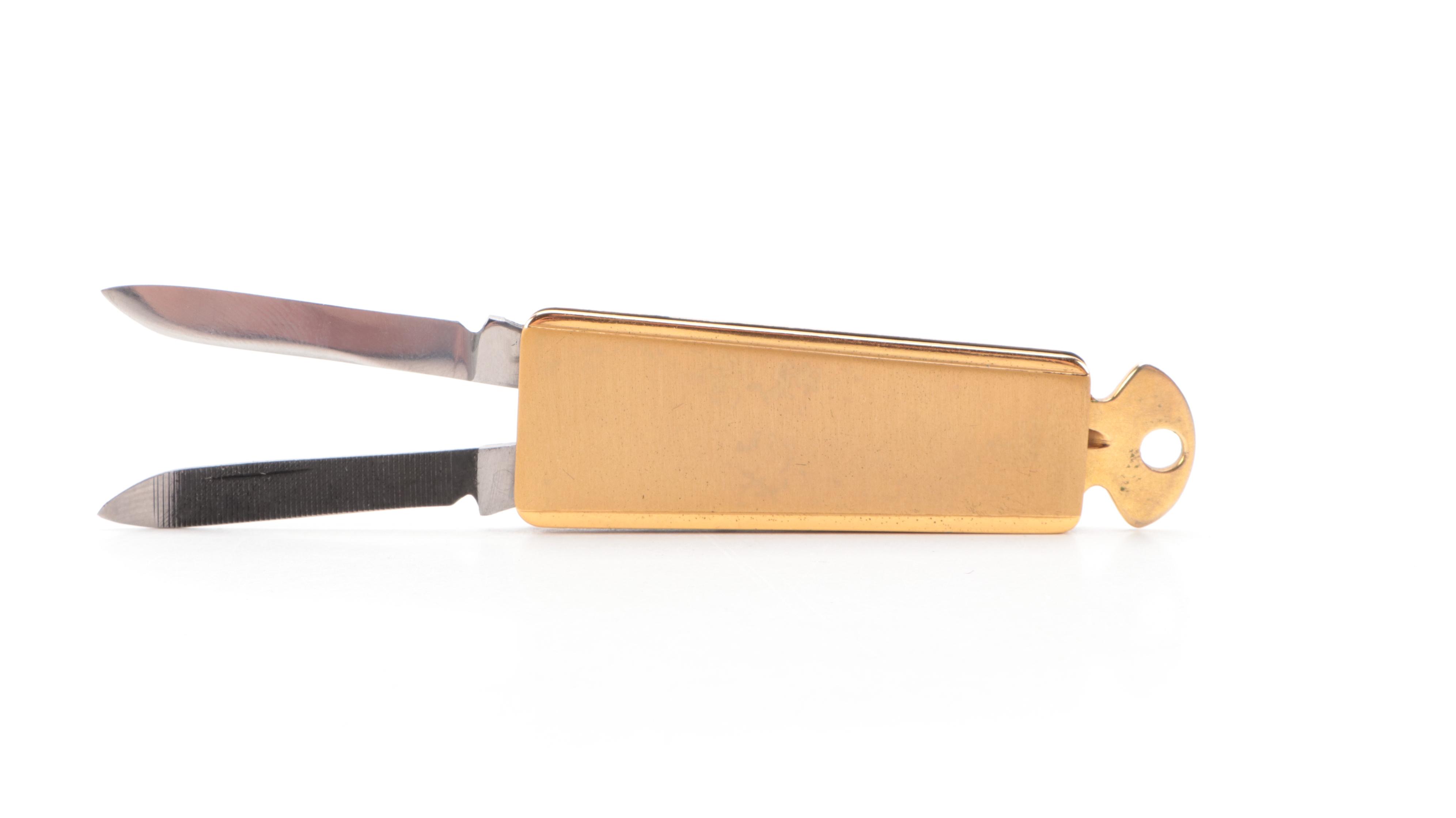 Swank Gold Plate Fob Pocket Knife with Planters Peanuts Pocket Knife EBTH