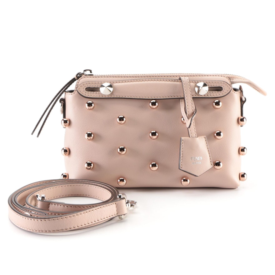 Fendi By The Way Mini Bag in Studded Smooth Calfskin Leather