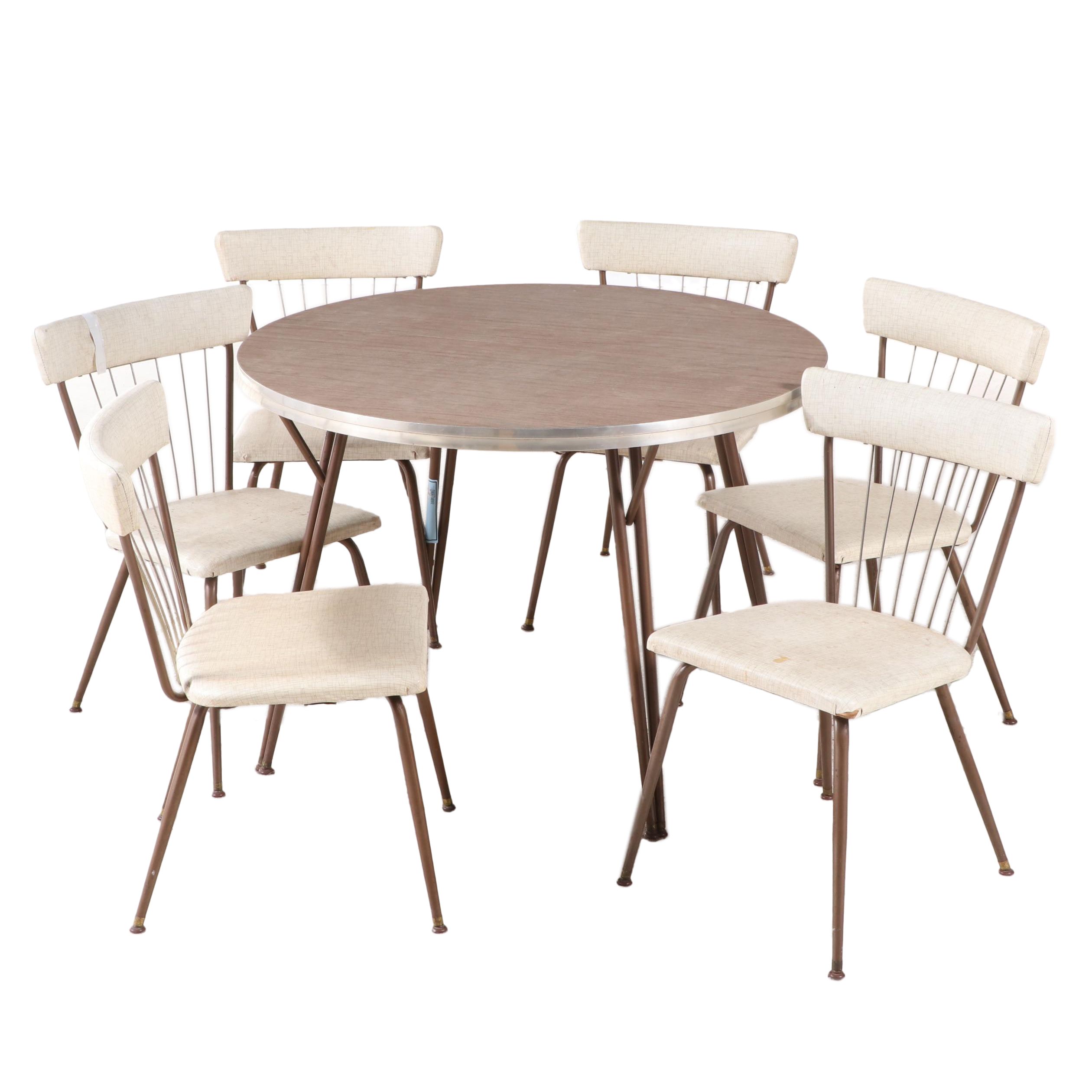 Daystrom Formica Top Round Dining Table With Leaf And Chairs Late 20th   File