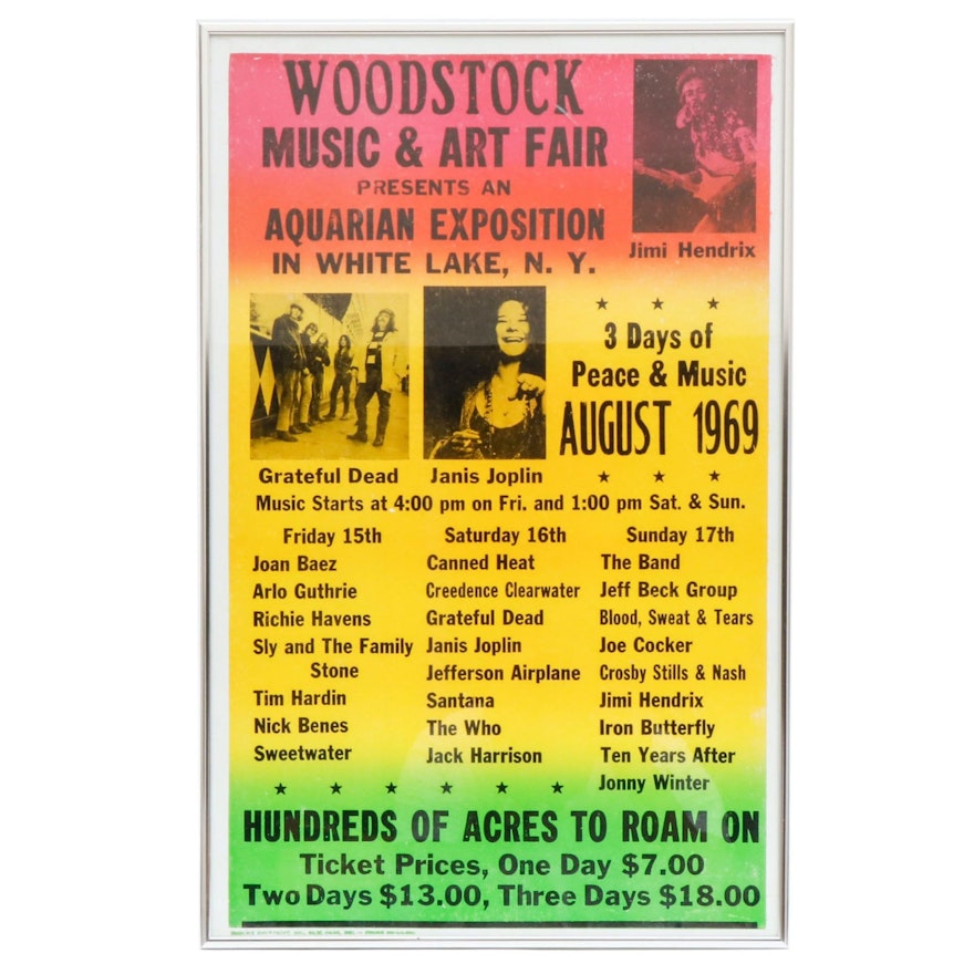 Reproduction Relief Print Woodstock Poster