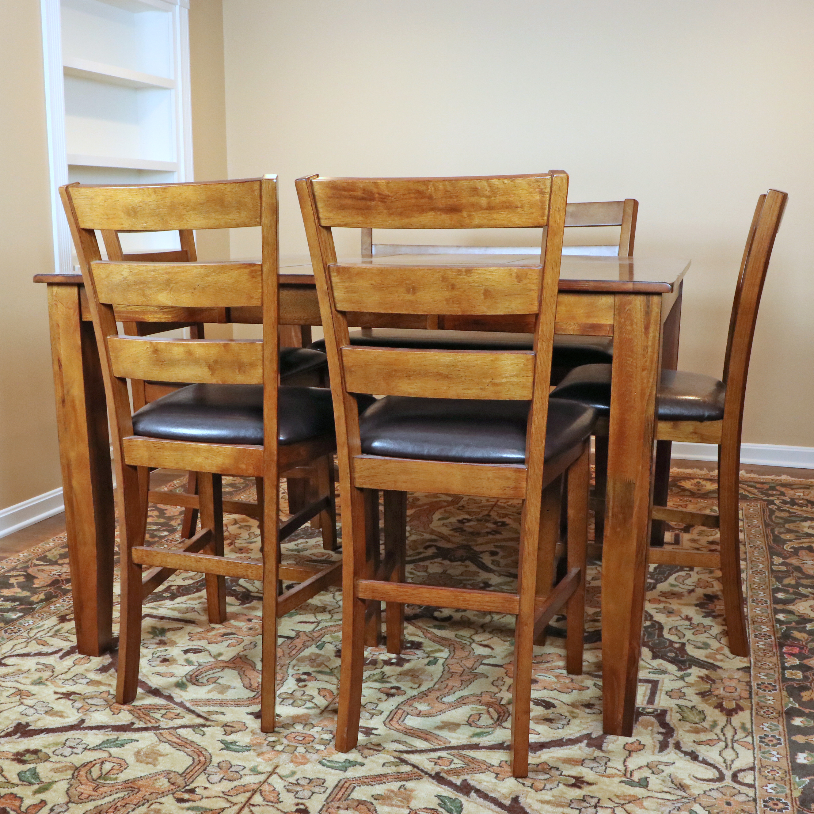 Great Veca Co. HighTop Wooden SixPiece Dining Set EBTH
