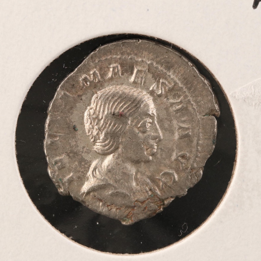 Ancient Roman Julia Maesa Silver Denarius, 218–223 AD