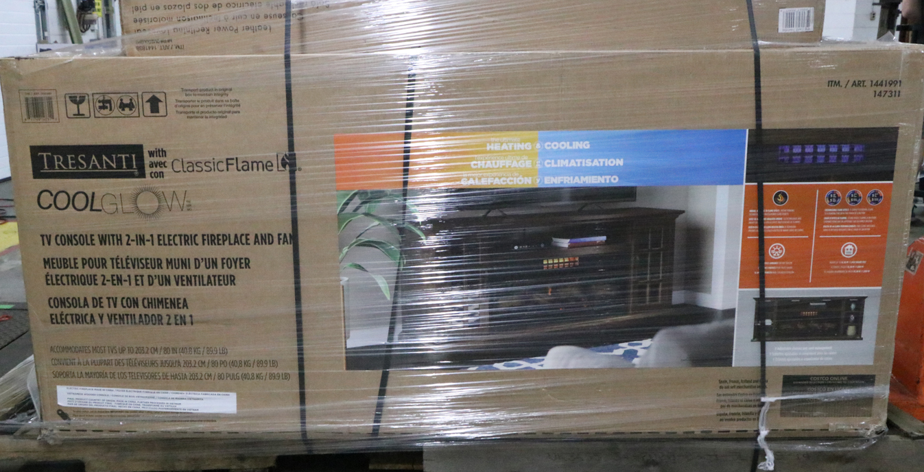 Tresanti "Mayson" TV Console with 2in1 Electric Fireplace and Fan EBTH