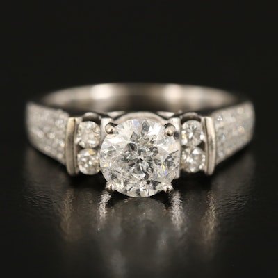 14K 2.22 CTW Diamond Cathedral Ring