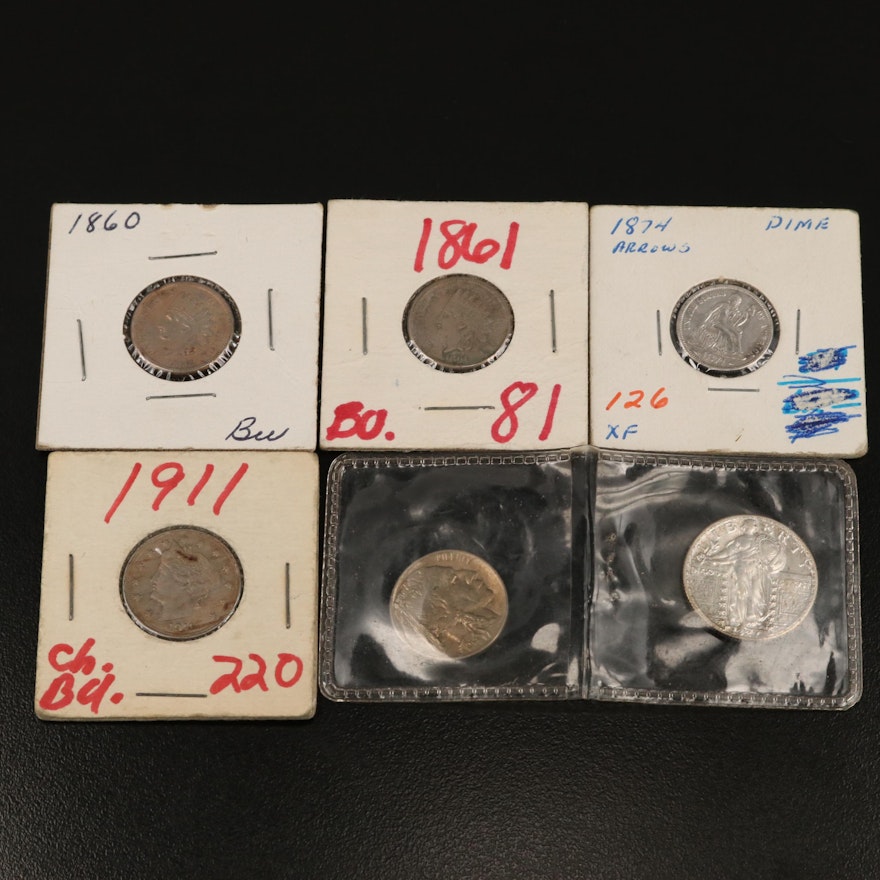 Six Antique U.S. Coins
