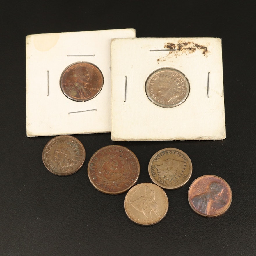 Seven U.S. Copper Coins