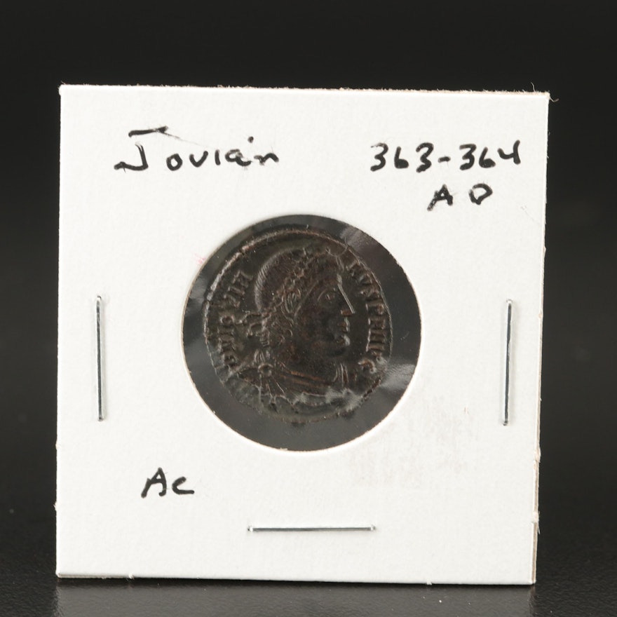Ancient Roman Jovian Bronze Coin, 363–364 AD