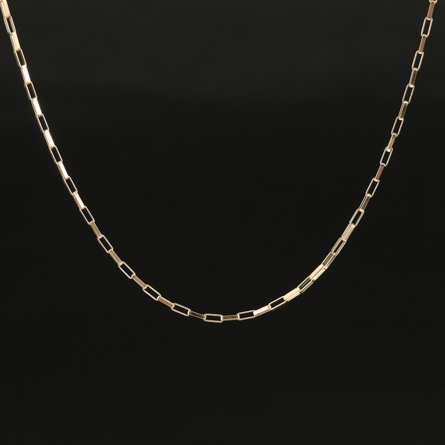 10K Rectangular Box Chain Necklace