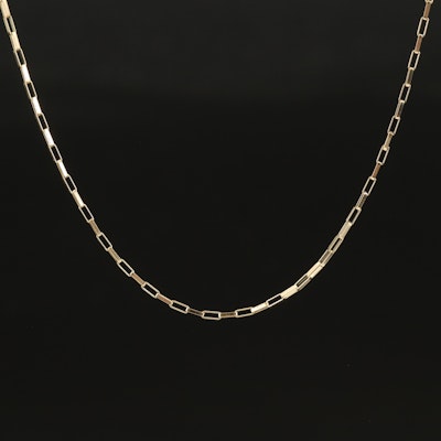 10K Rectangular Cable Chain Necklace