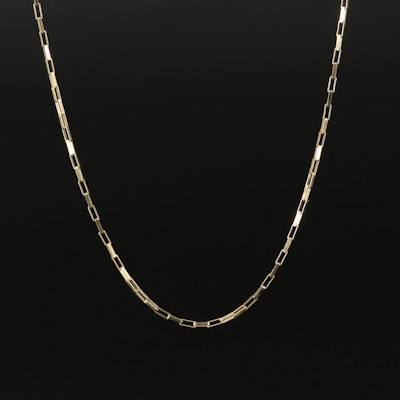 10K Rectangle Box Chain Necklace
