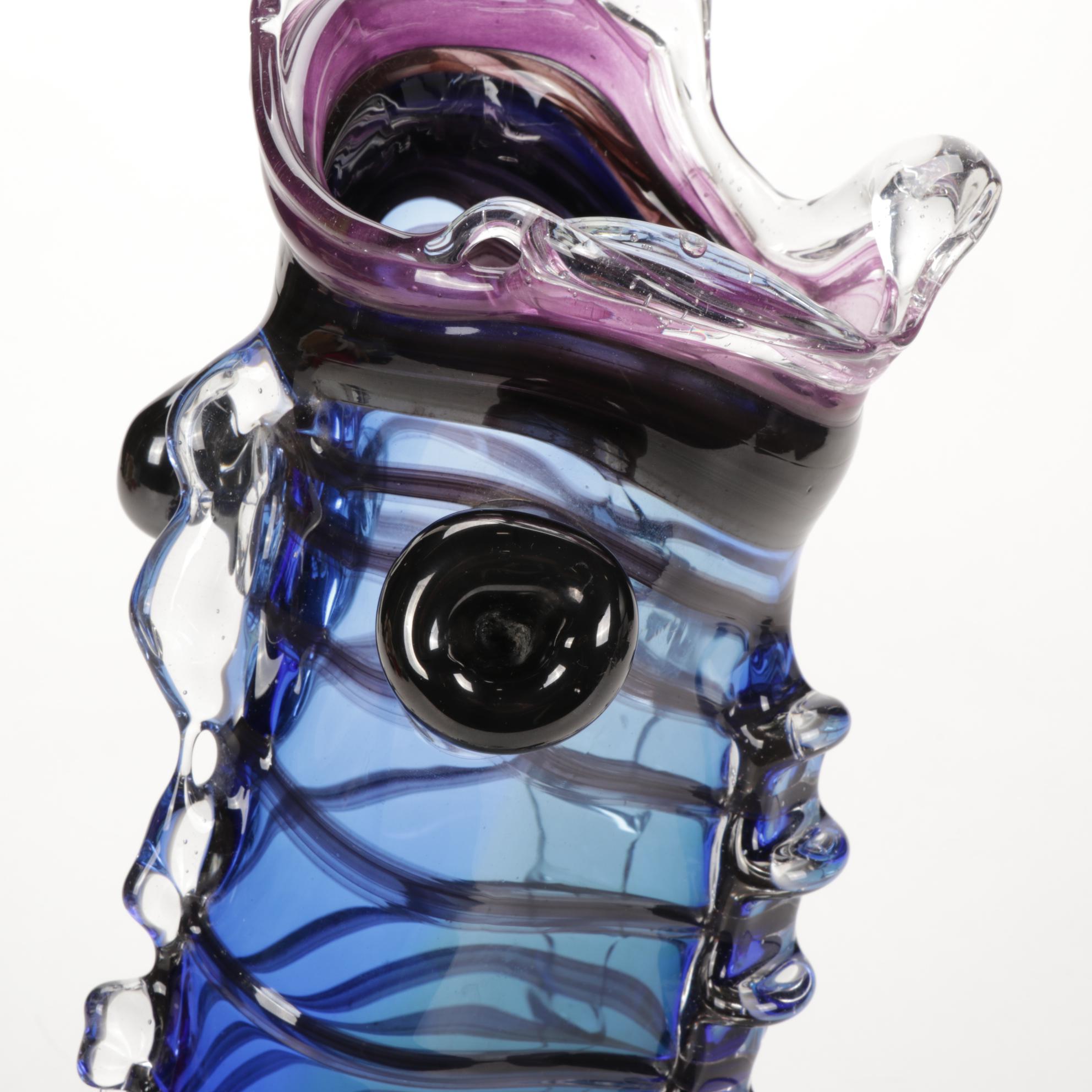 Handblown Art Glass Fish Shaped Vase, 2000 EBTH