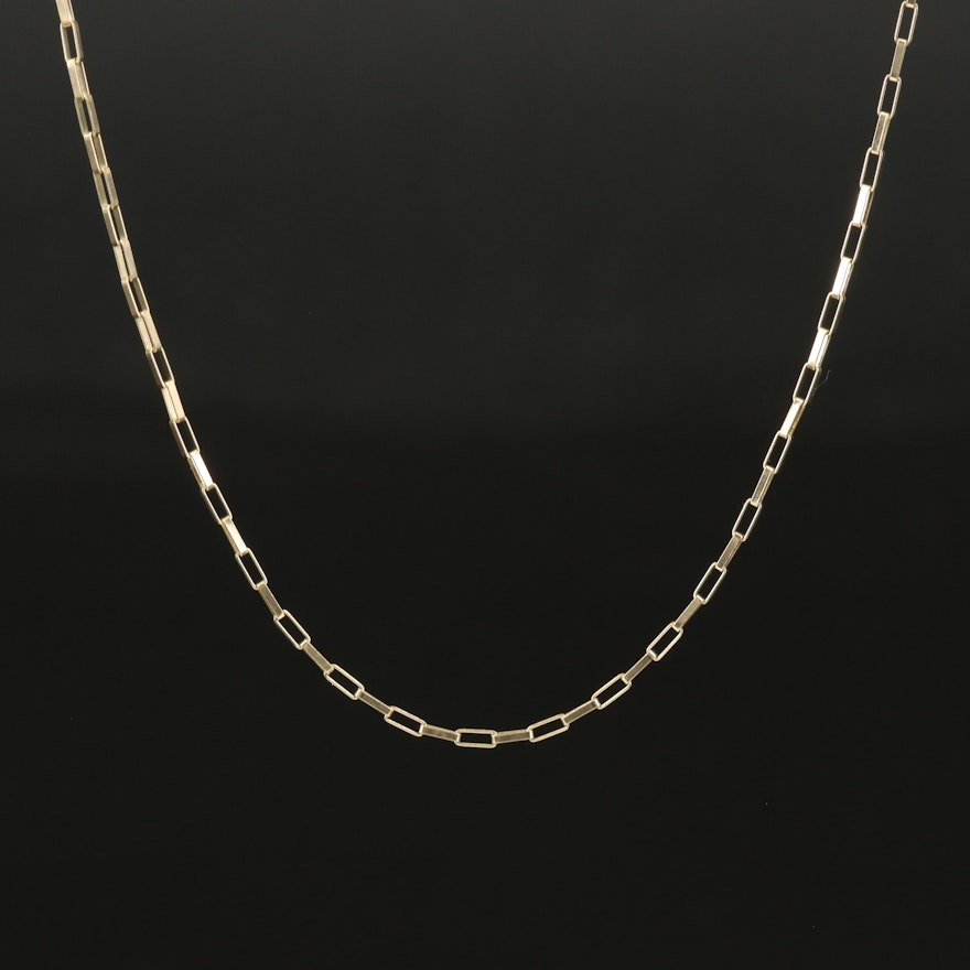 10K Rectangular Box Chain Necklace