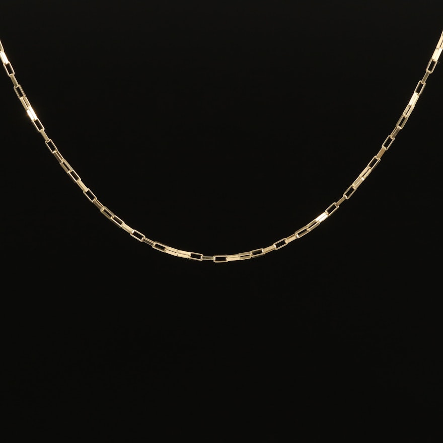 10K Square Cable Chain Necklace