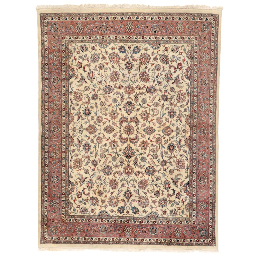 7'10 x 10'8 Hand-Knotted Indo-Persian Floral Area Rug