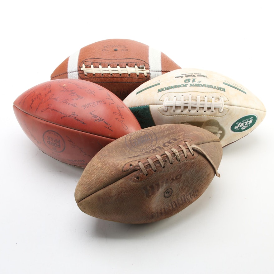 Footballs Including MacGregor Ford Punt. Pass, and Kick Winner and Wilson Ball