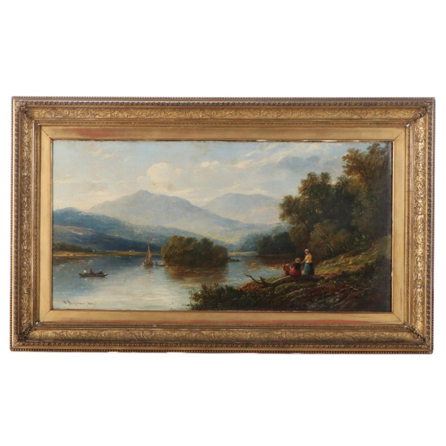 Robert Bridgehouse Landscape Oil Painting, 1868