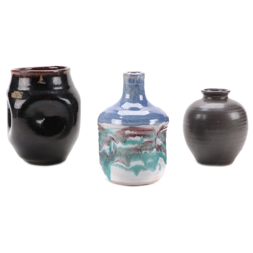 Ponyware Pinch and Other Art Pottery Ceramic Vases