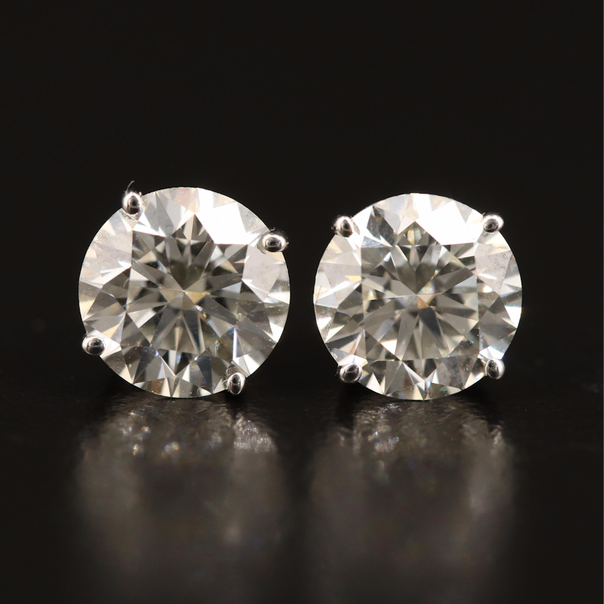 14K Gold 3.36 CTW Diamond Stud Earrings