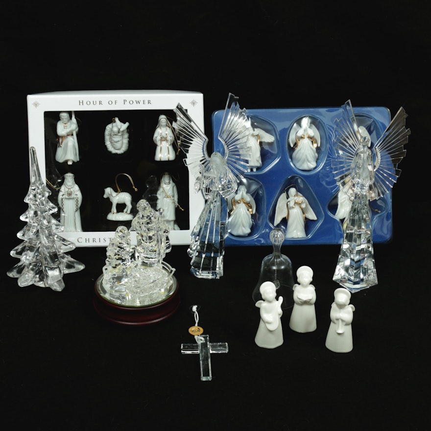 Royal Copenhagen and Other Christmas Figurines, Music Box, and Ornaments