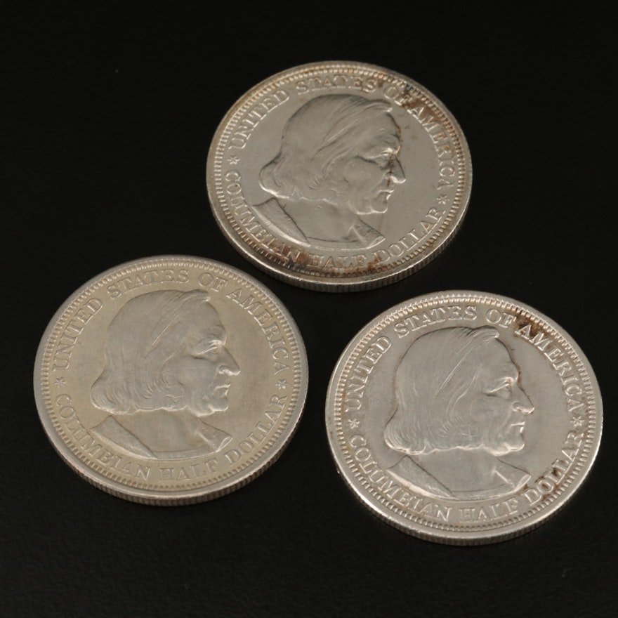 Three Columbian Exposition Silver Half Dollars, 1892–1893