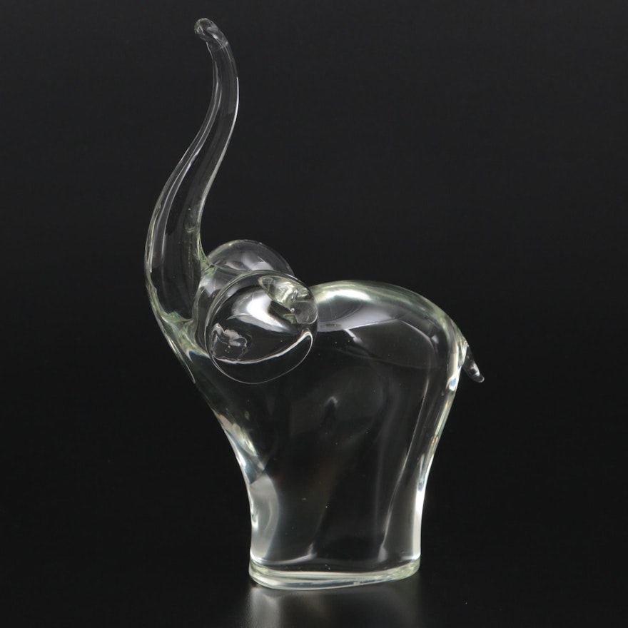 Licio Zanetti Murano Art Glass Elephant, Mid-20th Century