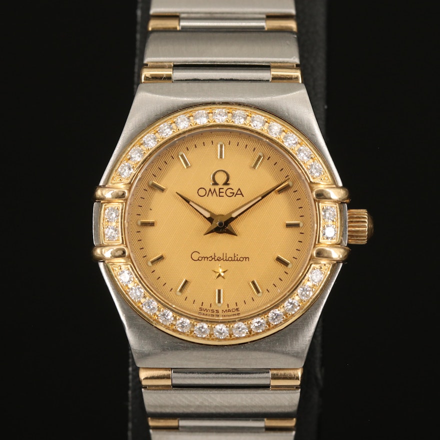 Omega Constellation Diamond Stainless Steel Wristwatch