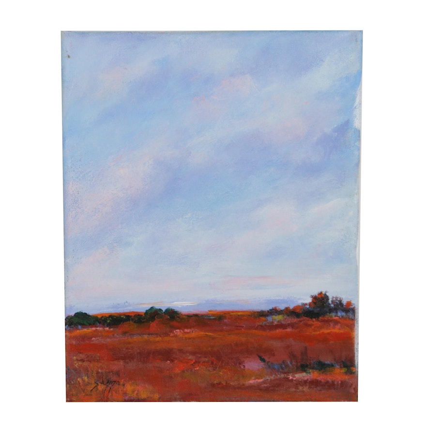 Sanna Abstract Acrylic Painting "Fall Field," 2021