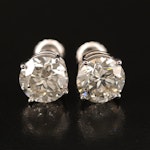 14K 4.00 CTW Diamond Stud Earrings with IGI Reports