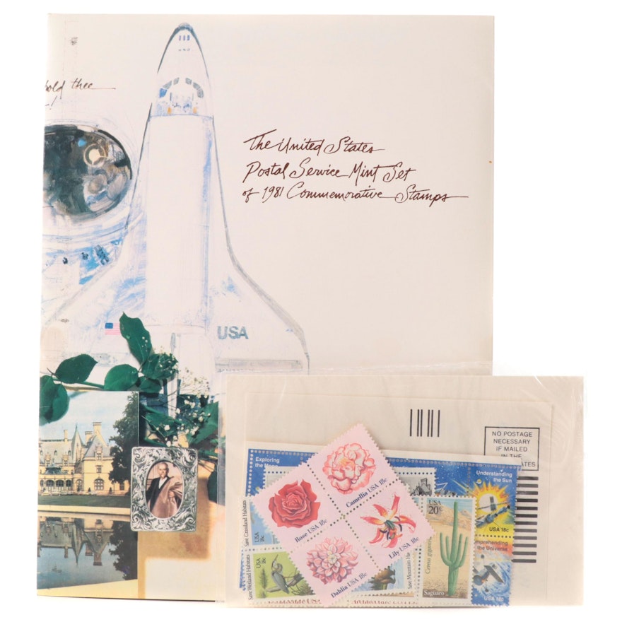 USPS 1981 Commemorative Stamps Featuring "Space Achievement"