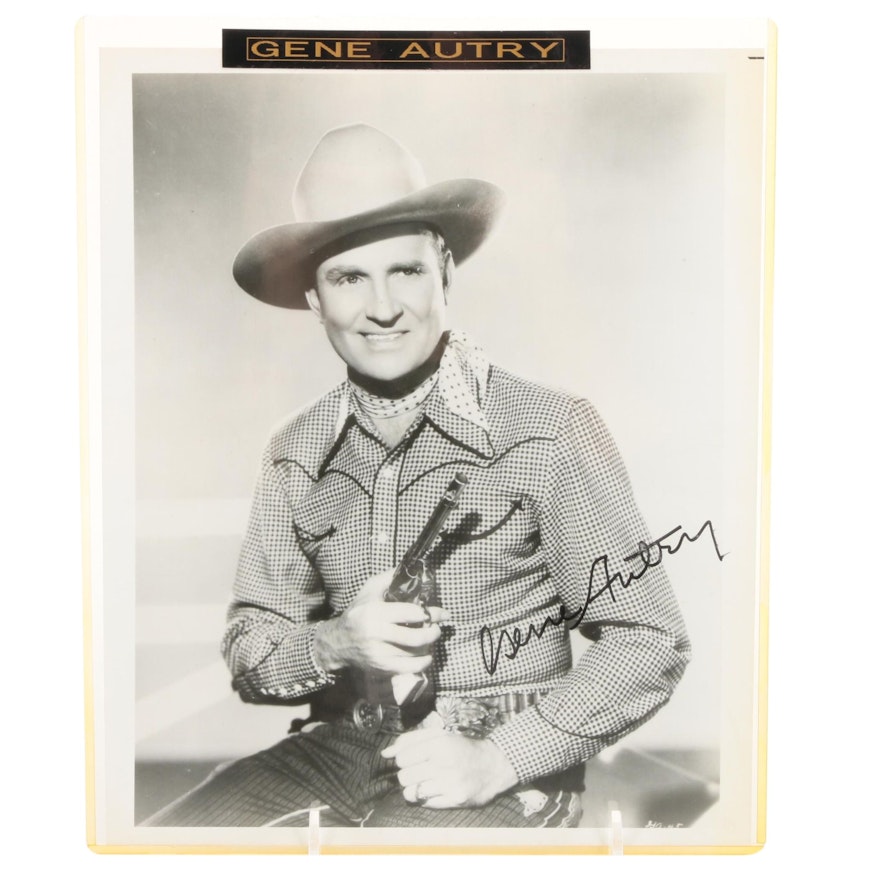 Gene Autry Signed "The Singing Cowboy" Publicity Movie Photo Print