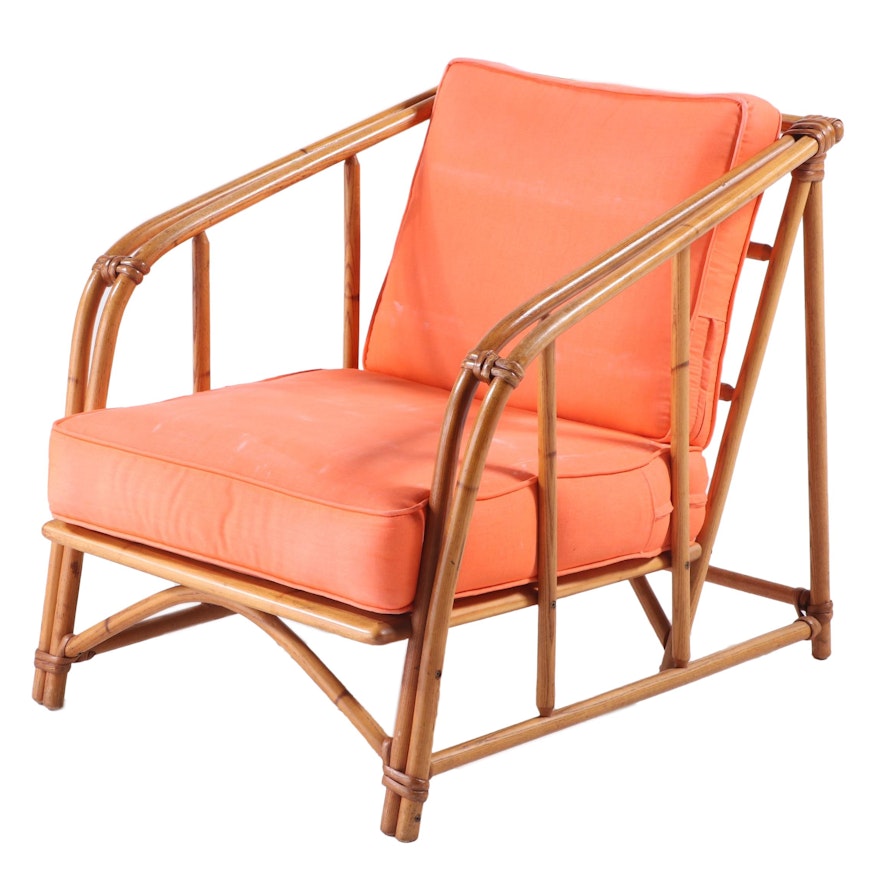 Heywood-Wakefield Rattan Lounge Chair, Mid-20th Century