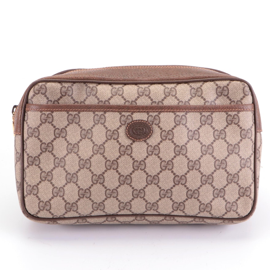 Gucci Accessory Collection Pouch in GG Supreme Canvas and Leather