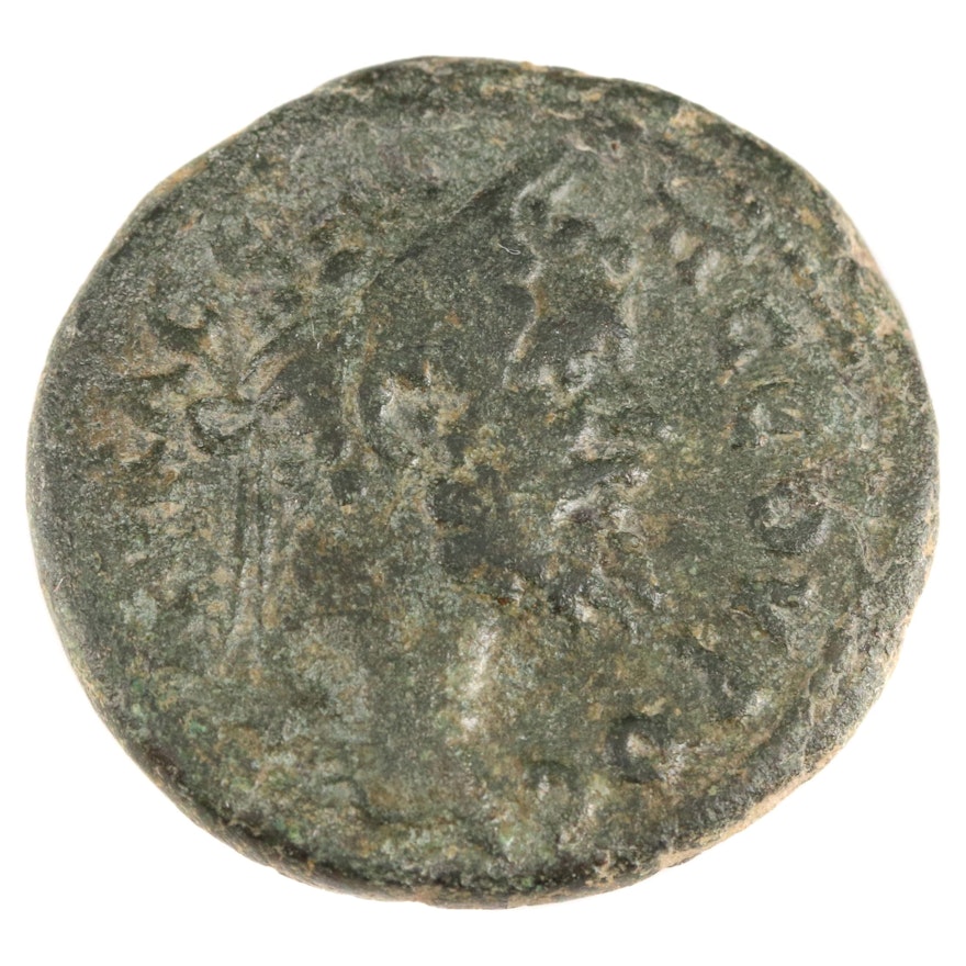 Ancient Roman Provincial Septimius Severus Bronze Coin, 195–196 AD