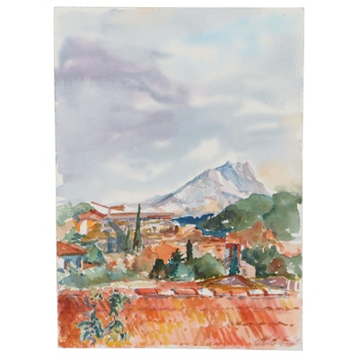 Margaret Voelker-Ferrier Mountain Landscape Watercolor Painting, 2012