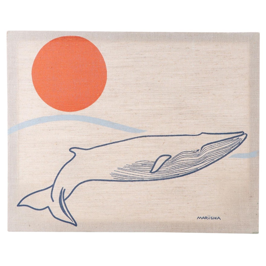 Marüshka Serigraph of Humpback Whale, Late 20th Century