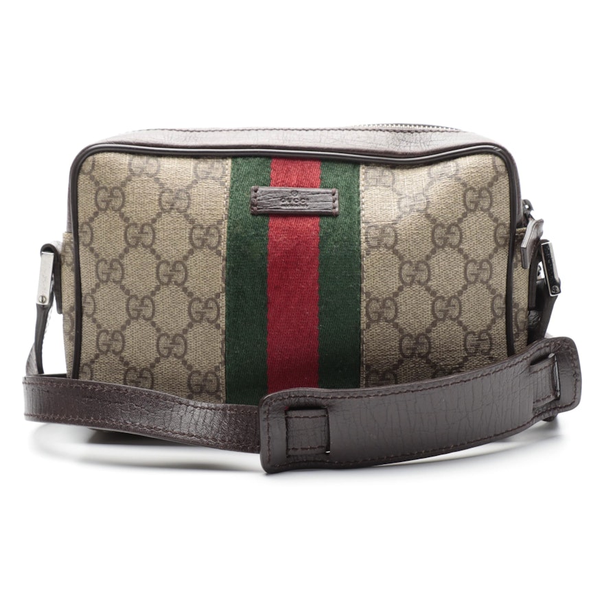 Gucci Sherry Line Crossbody Bag in GG Supreme Canvas, Leather, and Web Stripe