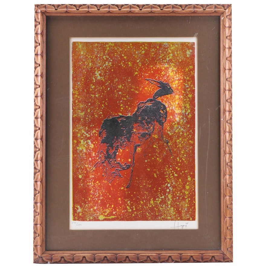 Hoi Lebadang Color Lithograph of Horse, Late 20th Century