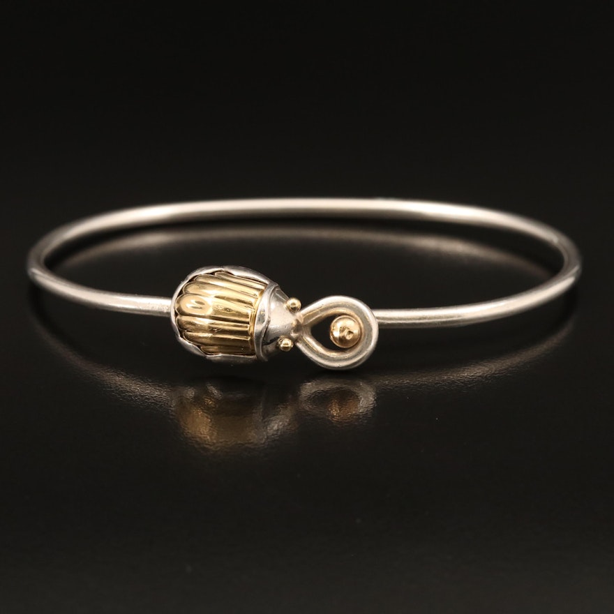 1993 Tiffany & Co. Sterling Scarab Bangle with 18K Accents