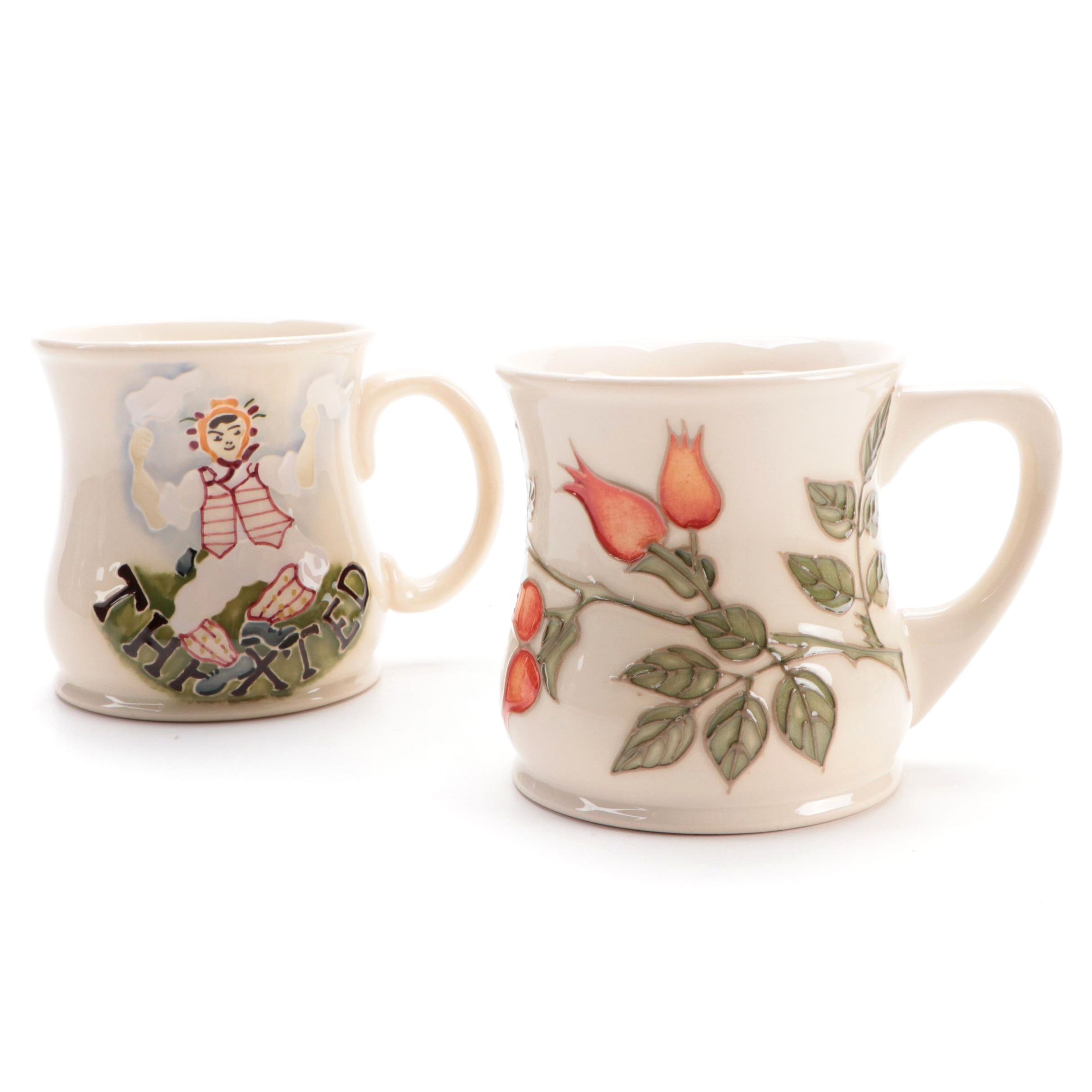 Moorcroft Pottery "Thaxted" Coffee Cup with Floral Coffee Cup EBTH