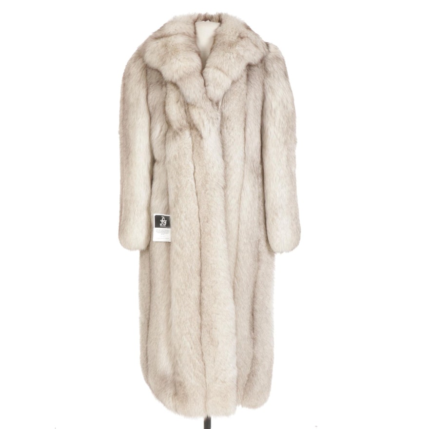 Full-Pelt Blue Fox Fur Long Coat