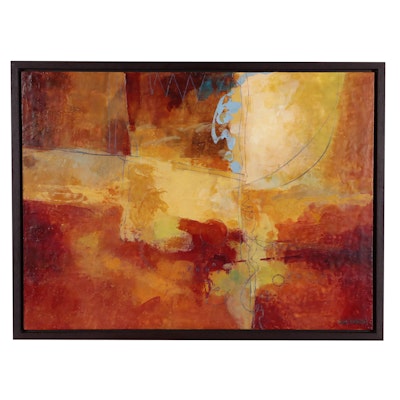 Ursula J. Brenner Abstract Encaustic Painting, 21st Century