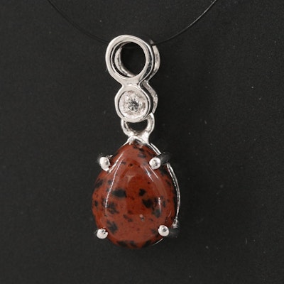 Sterling silver Mahogany Obsidian and Topaz Pendant