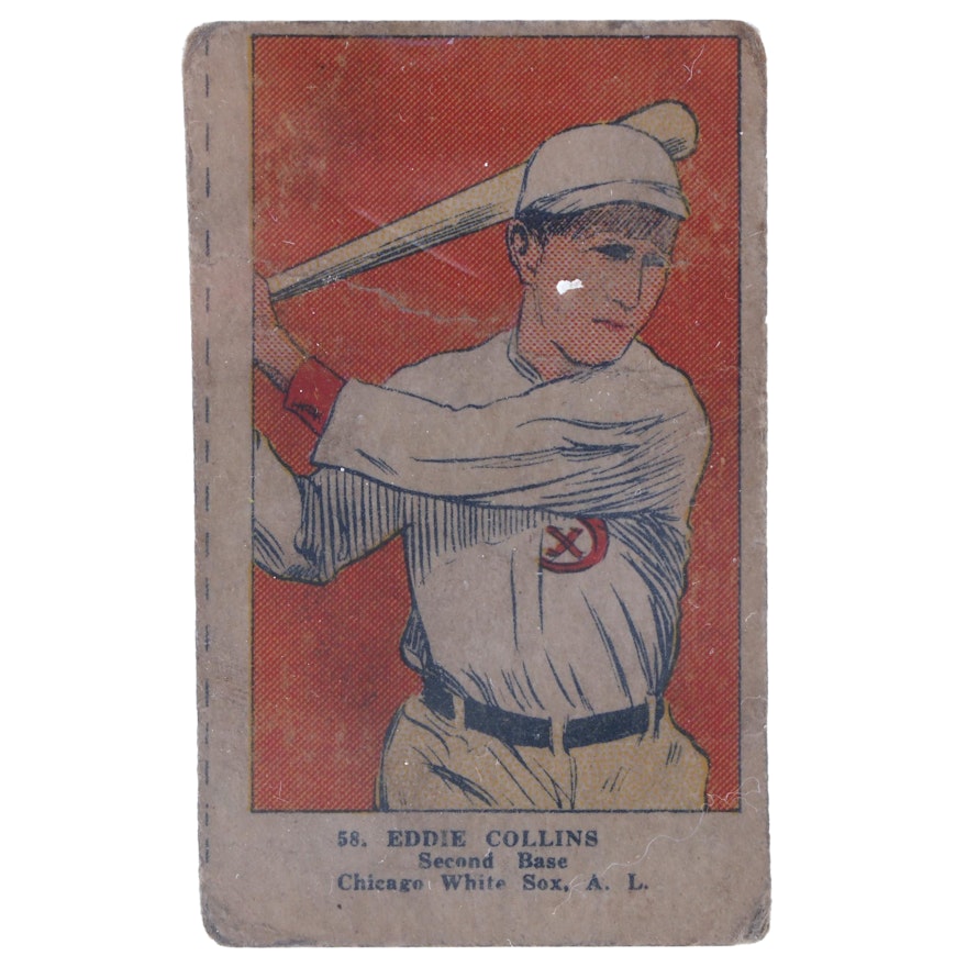 1923 Eddie Collins "W515-2" #58 Chicago White Sox Hand-Cut Baseball Strip Card