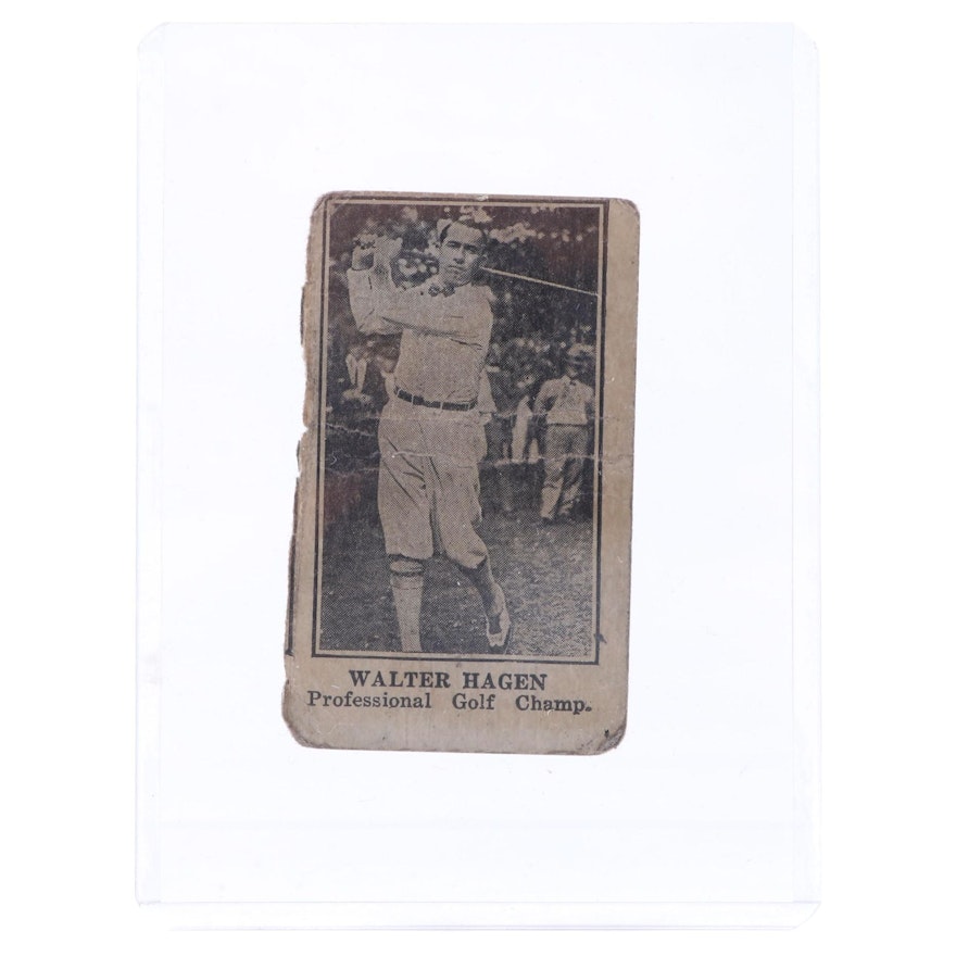 1925-1931 Walter Hagen W590 "Professional Golf Champ" Hand-Cut Strip Card