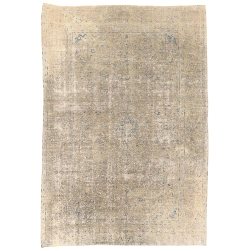 7'9 x 11'2 Hand-Knotted Persian Distressed Area Rug